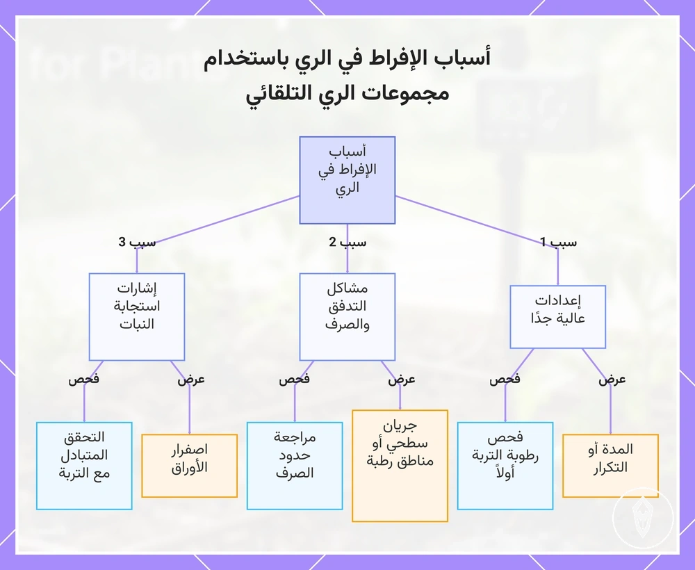 أسباب الإفراط في الري باستخدام مجموعات الري التلقائي