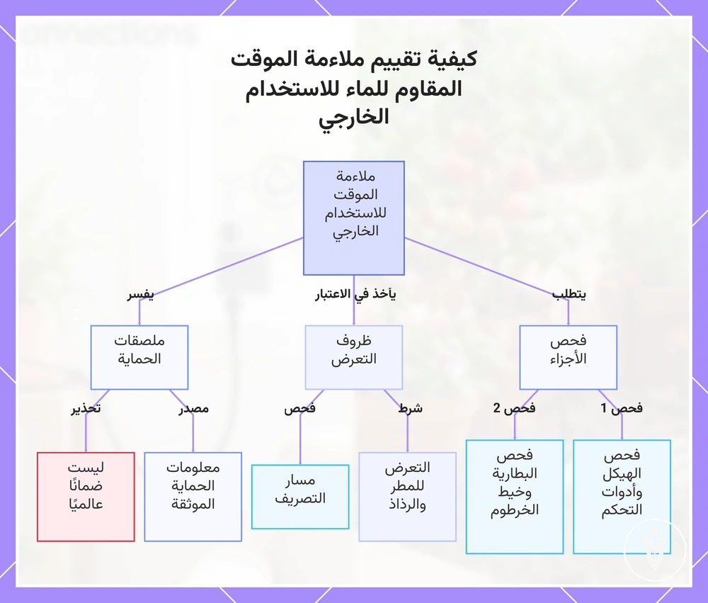 كيفية تقييم ملاءمة الموقت المقاوم للماء للاستخدام الخارجي