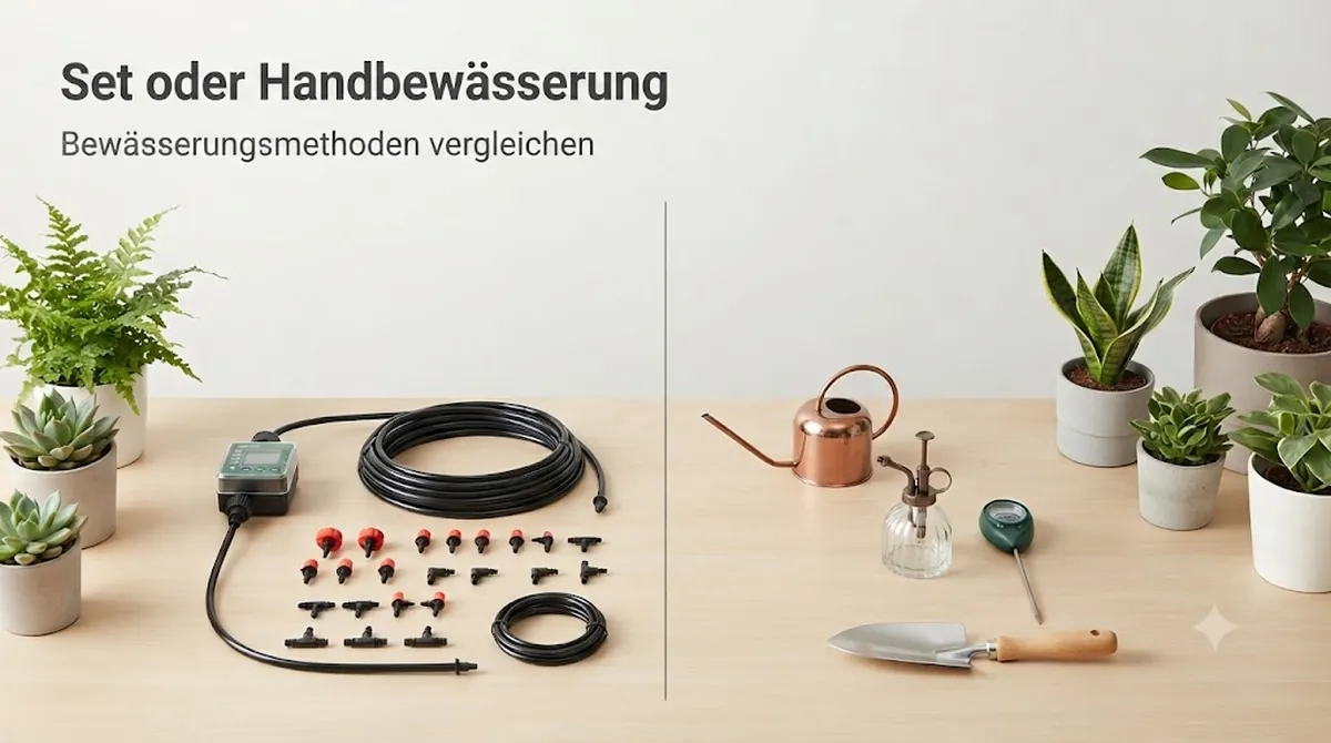 Aufbau eines automatischen Bewässerungssets im Vergleich zu Handbewässerungswerkzeugen als Entscheidungshilfe für die Pflanzenbewässerung