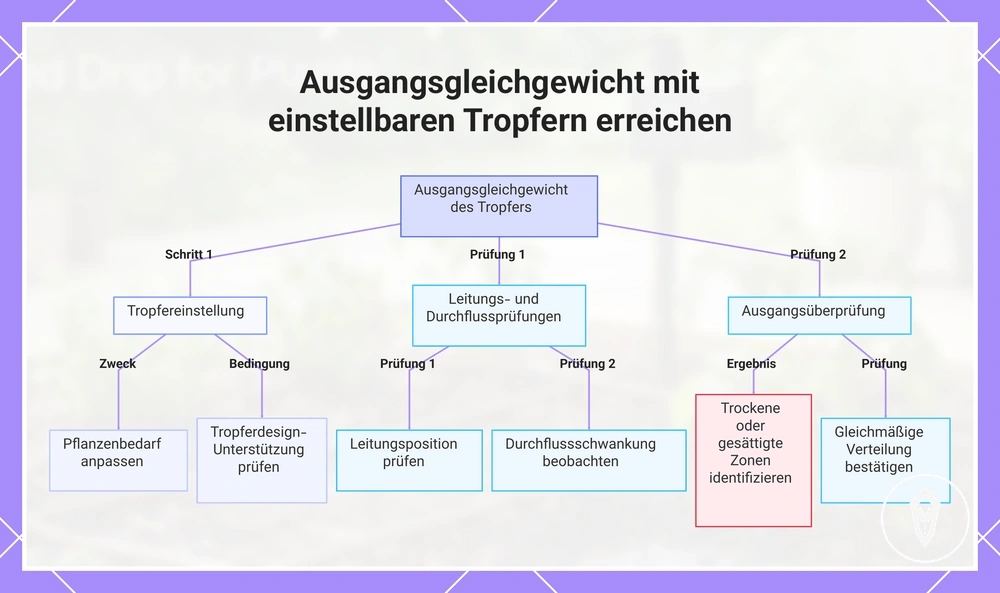 Ausgangsgleichgewicht mit einstellbaren Tropfern erreichen