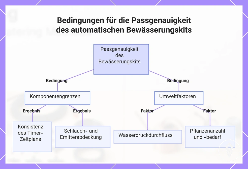 Bedingungen für die Passgenauigkeit des automatischen Bewässerungskits