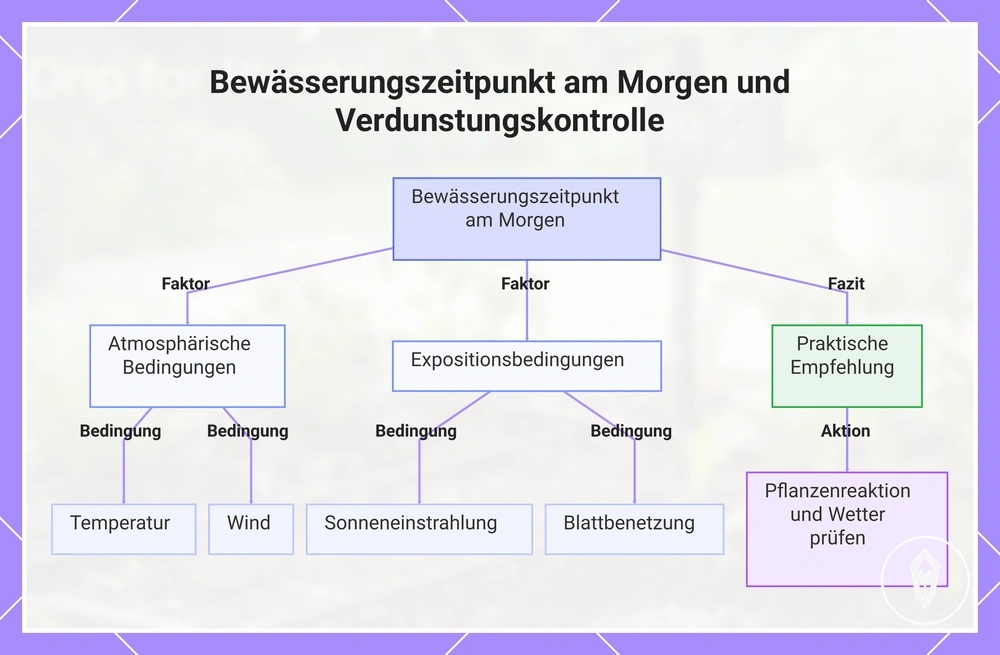 Bewässerungszeitpunkt am Morgen und Verdunstungskontrolle