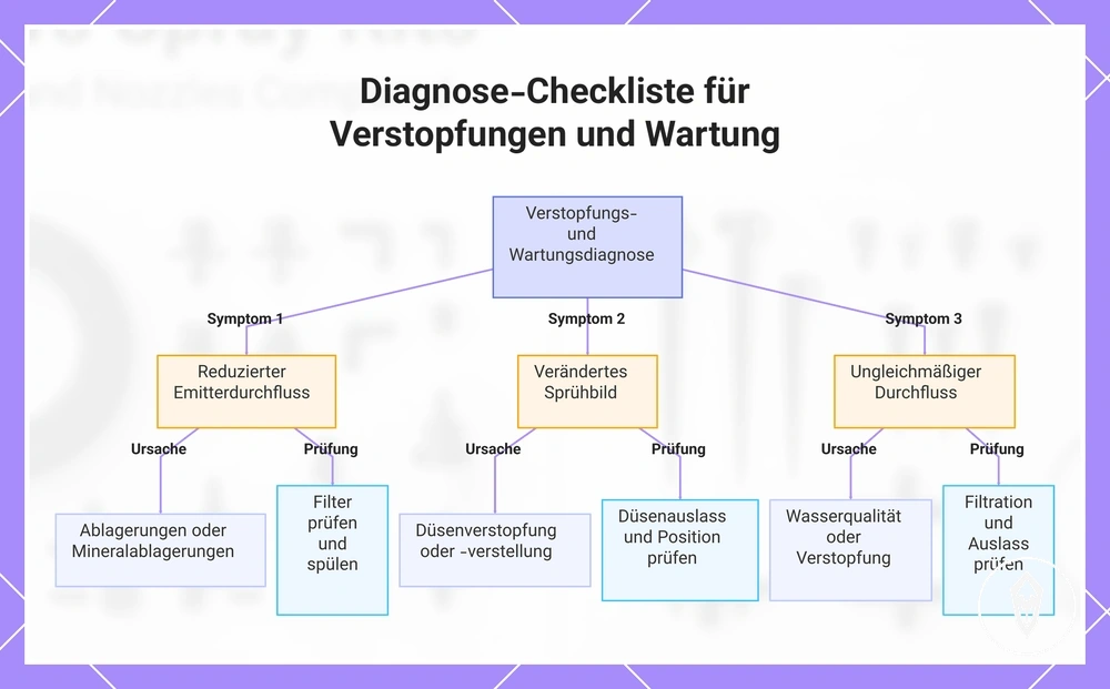 Diagnose-Checkliste für Verstopfungen und Wartung