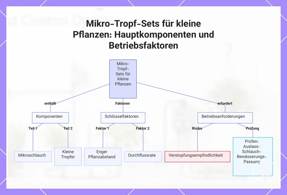 Mikro-Tropf-Sets für kleine Pflanzen: Hauptkomponenten und Betriebsfaktoren
