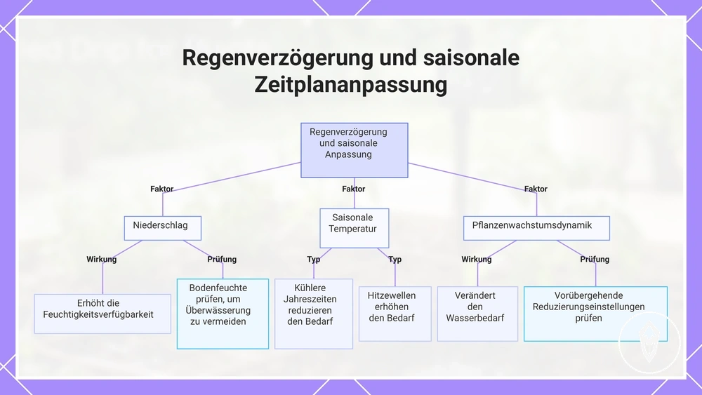 Regenverzögerung und saisonale Zeitplananpassung