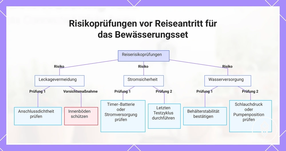 Risikoprüfungen vor Reiseantritt für das Bewässerungsset