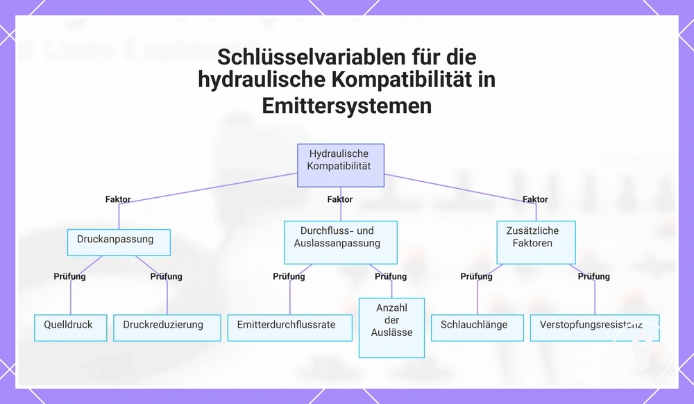 Schlüsselvariablen für die hydraulische Kompatibilität in Emittersystemen