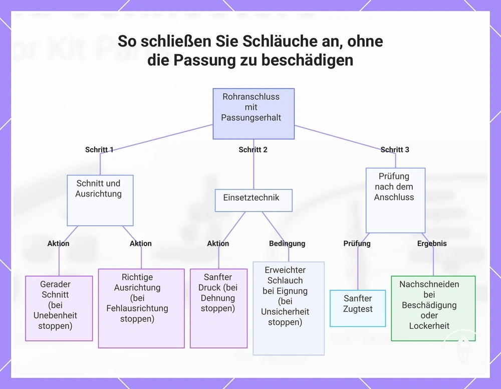 So schließen Sie Schläuche an, ohne die Passung zu beschädigen
