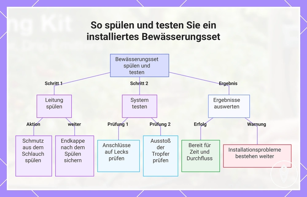 So spülen und testen Sie ein installiertes Bewässerungsset