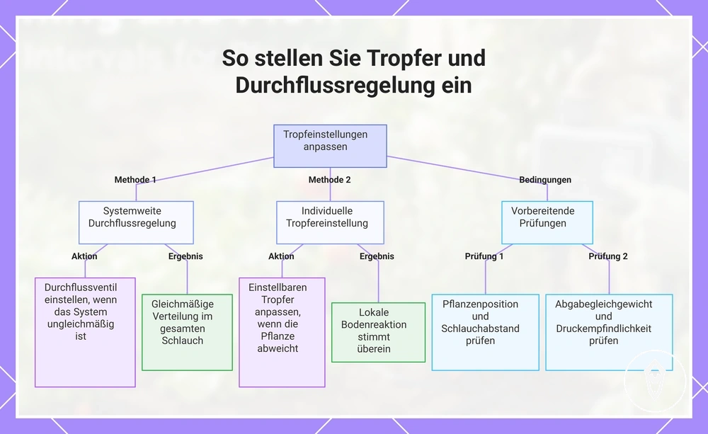 So stellen Sie Tropfer und Durchflussregelung ein