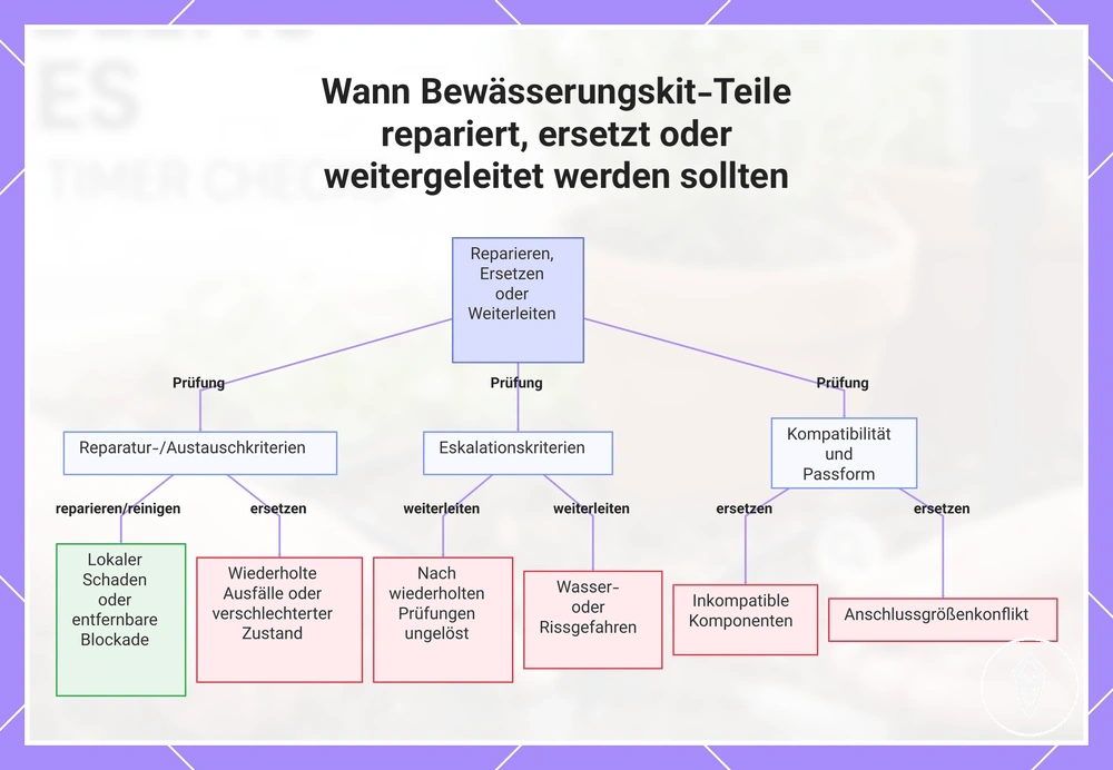 Wann Bewässerungskit-Teile repariert, ersetzt oder weitergeleitet werden sollten