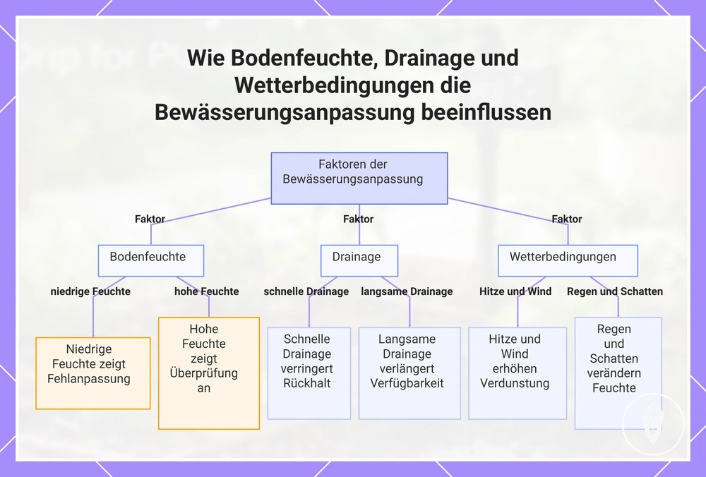 Wie Bodenfeuchte, Drainage und Wetterbedingungen die Bewässerungsanpassung beeinflussen