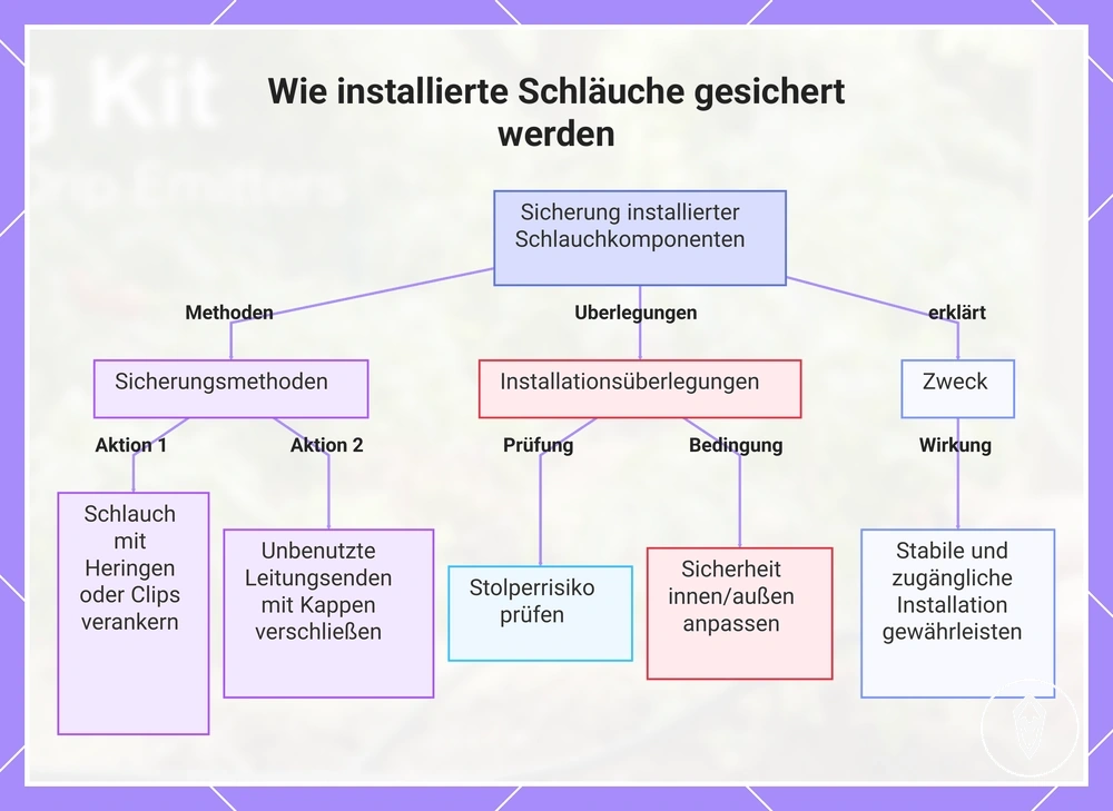 Wie installierte Schläuche gesichert werden