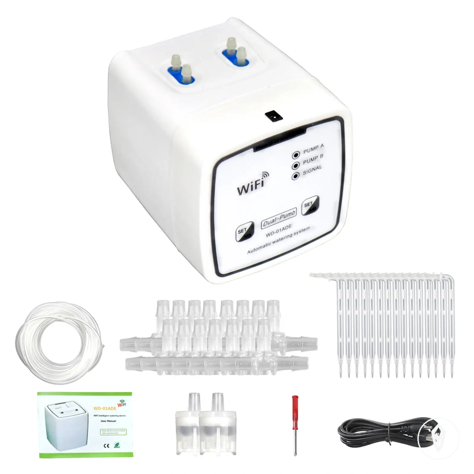 WiFi double pump watering system with app controller for garden pots