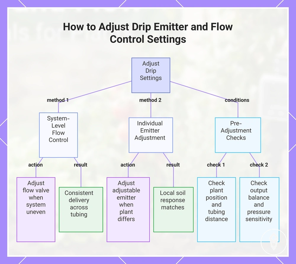 How to Adjust Drip Emitter and Flow Control Settings