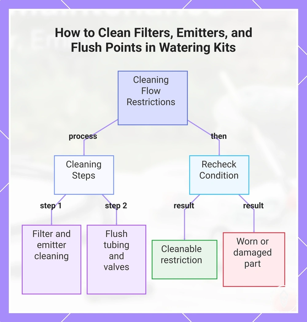 How to Clean Filters, Emitters, and Flush Points in Watering Kits