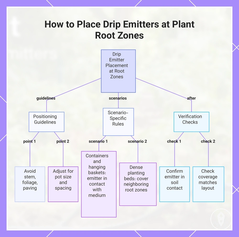 How to Place Drip Emitters at Plant Root Zones