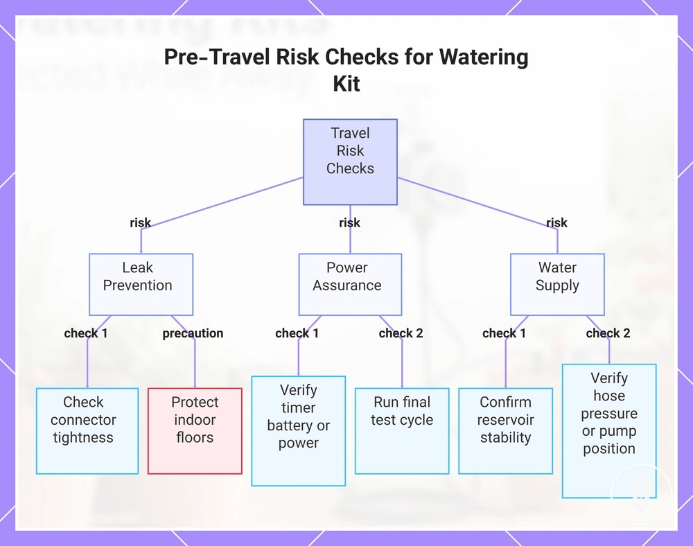 Pre-Travel Risk Checks for Watering Kit