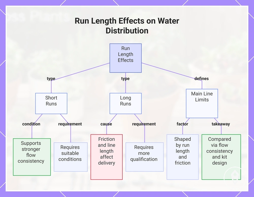 Run Length Effects on Water Distribution
