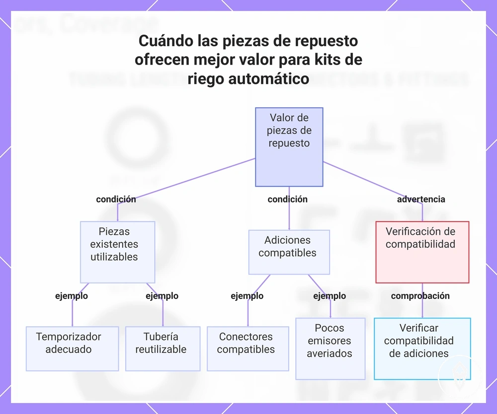 Cuándo las piezas de repuesto ofrecen mejor valor para kits de riego automático