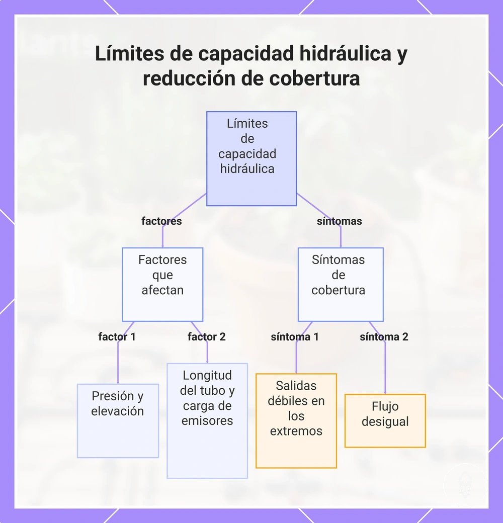 Límites de capacidad hidráulica y reducción de cobertura