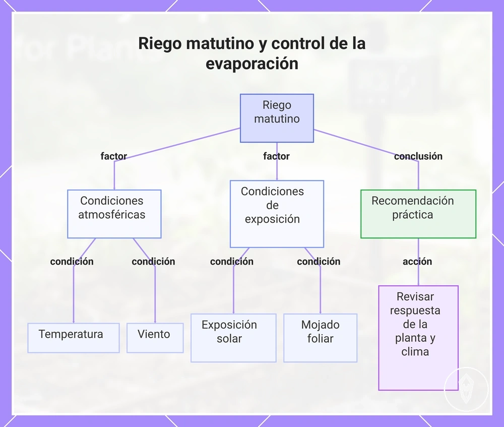 Riego matutino y control de la evaporación