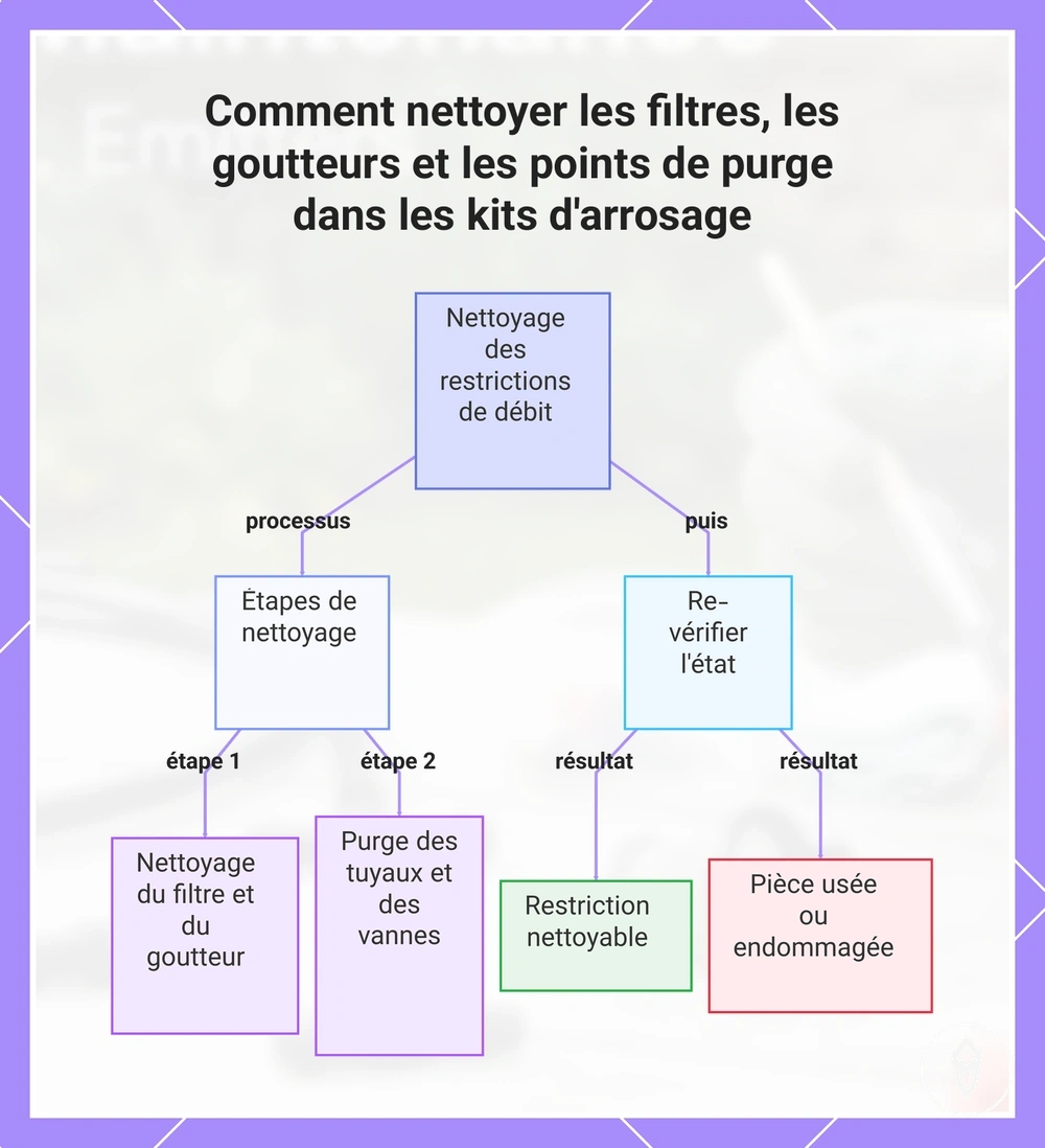 Comment nettoyer les filtres, les goutteurs et les points de purge dans les kits d'arrosage
