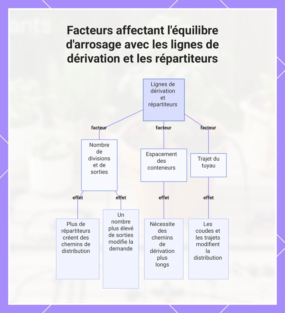 Facteurs affectant l'équilibre d'arrosage avec les lignes de dérivation et les répartiteurs