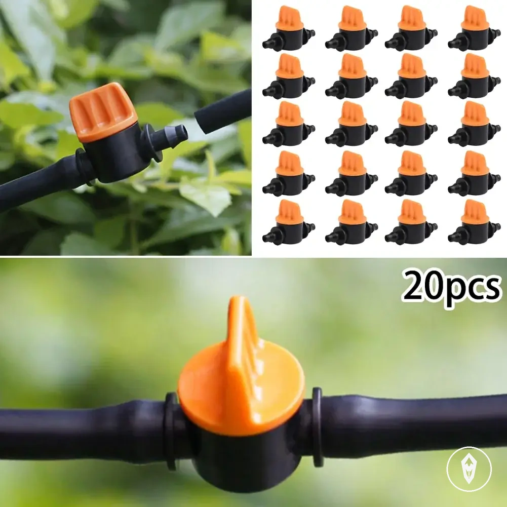 Válvulas de vazão para irrigação por gotejamento com mangueira de 4/7 mm e conexões de controle de água