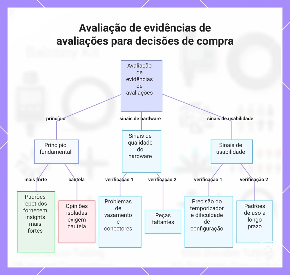 Avaliação de evidências de avaliações para decisões de compra