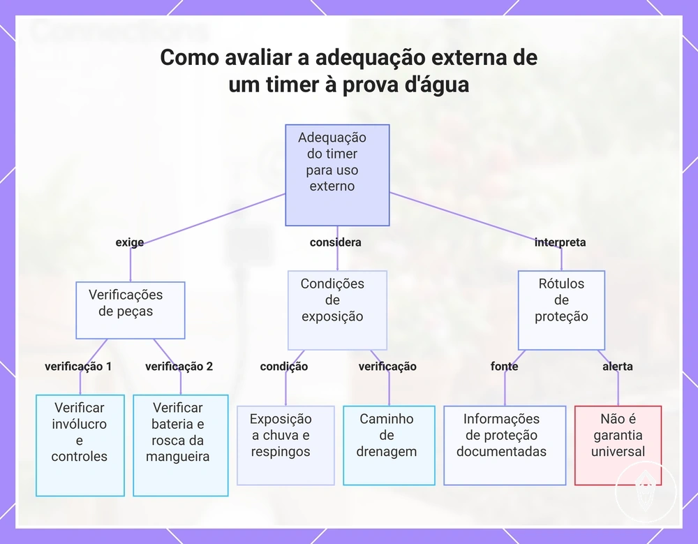 Como avaliar a adequação externa de um timer à prova d'água
