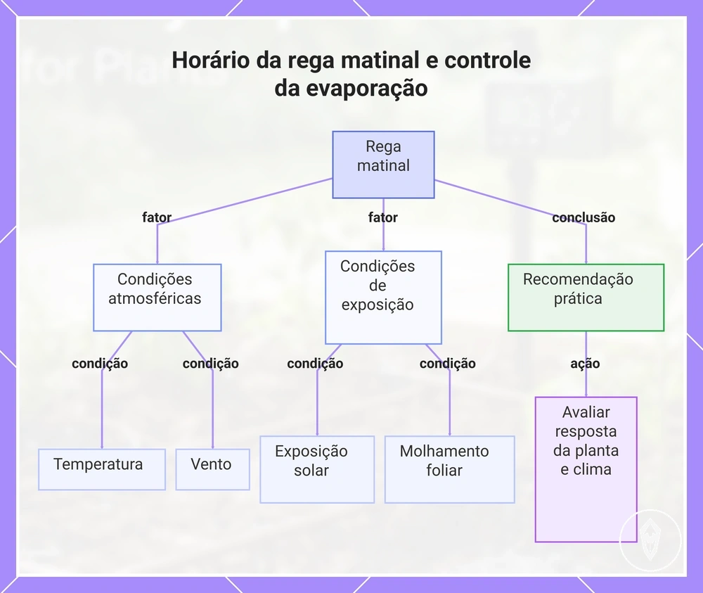 Horário da rega matinal e controle da evaporação
