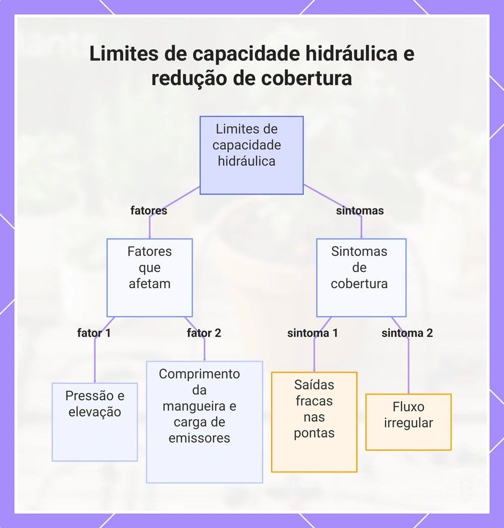 Limites de capacidade hidráulica e redução de cobertura