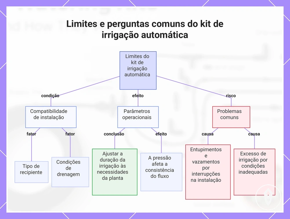 Limites e perguntas comuns do kit de irrigação automática
