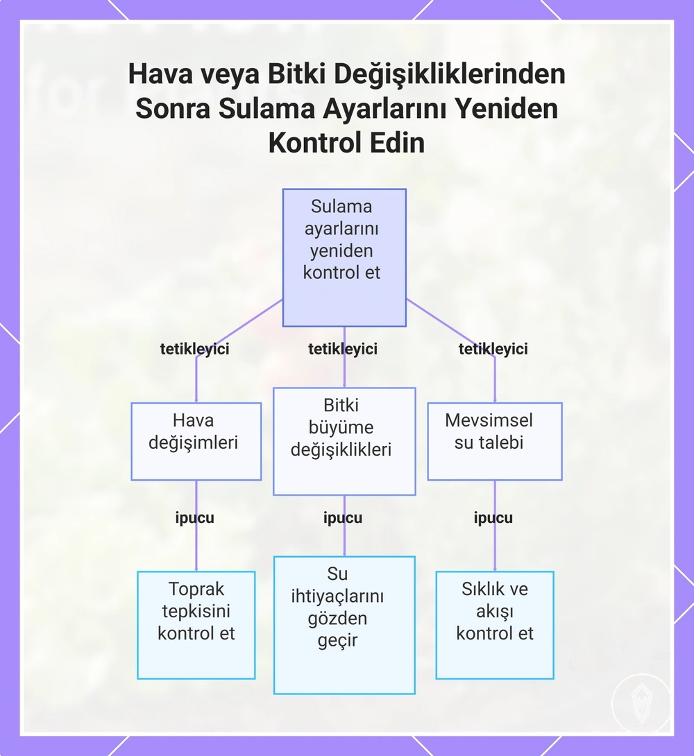 Hava veya Bitki Değişikliklerinden Sonra Sulama Ayarlarını Yeniden Kontrol Edin