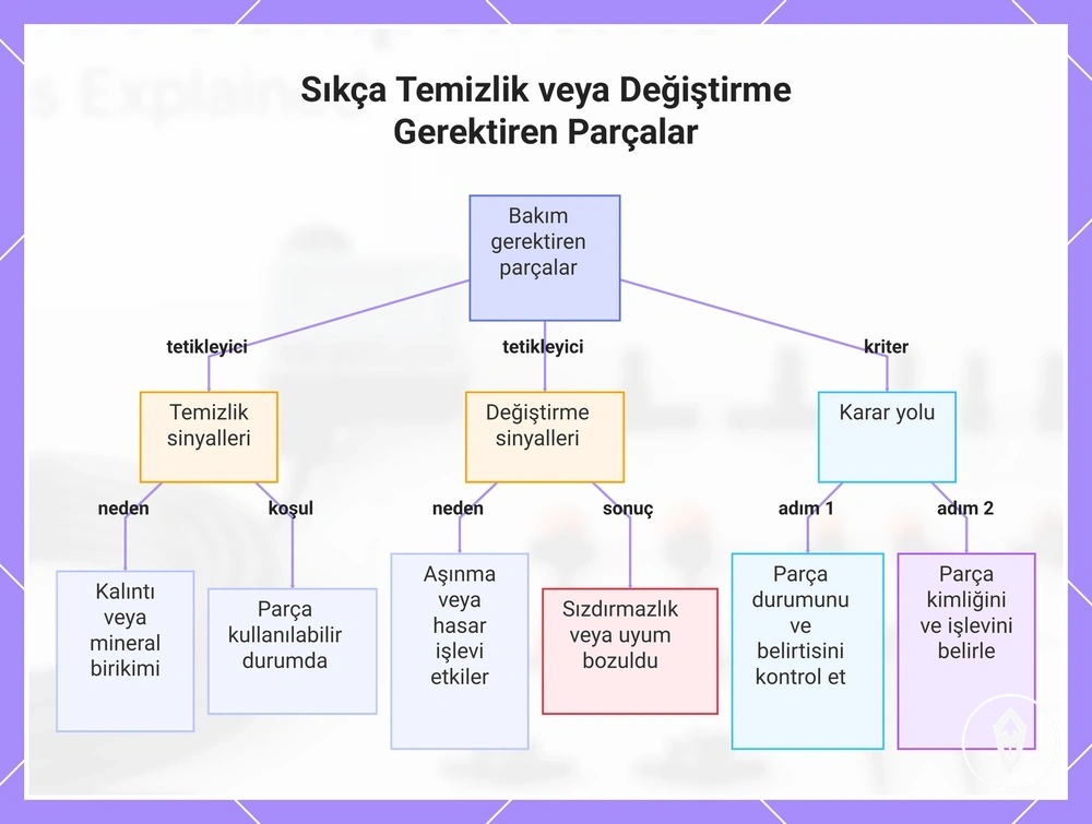 Sıkça Temizlik veya Değiştirme Gerektiren Parçalar