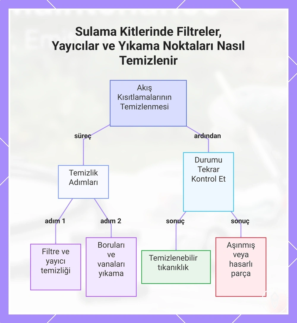 Sulama Kitlerinde Filtreler, Yayıcılar ve Yıkama Noktaları Nasıl Temizlenir