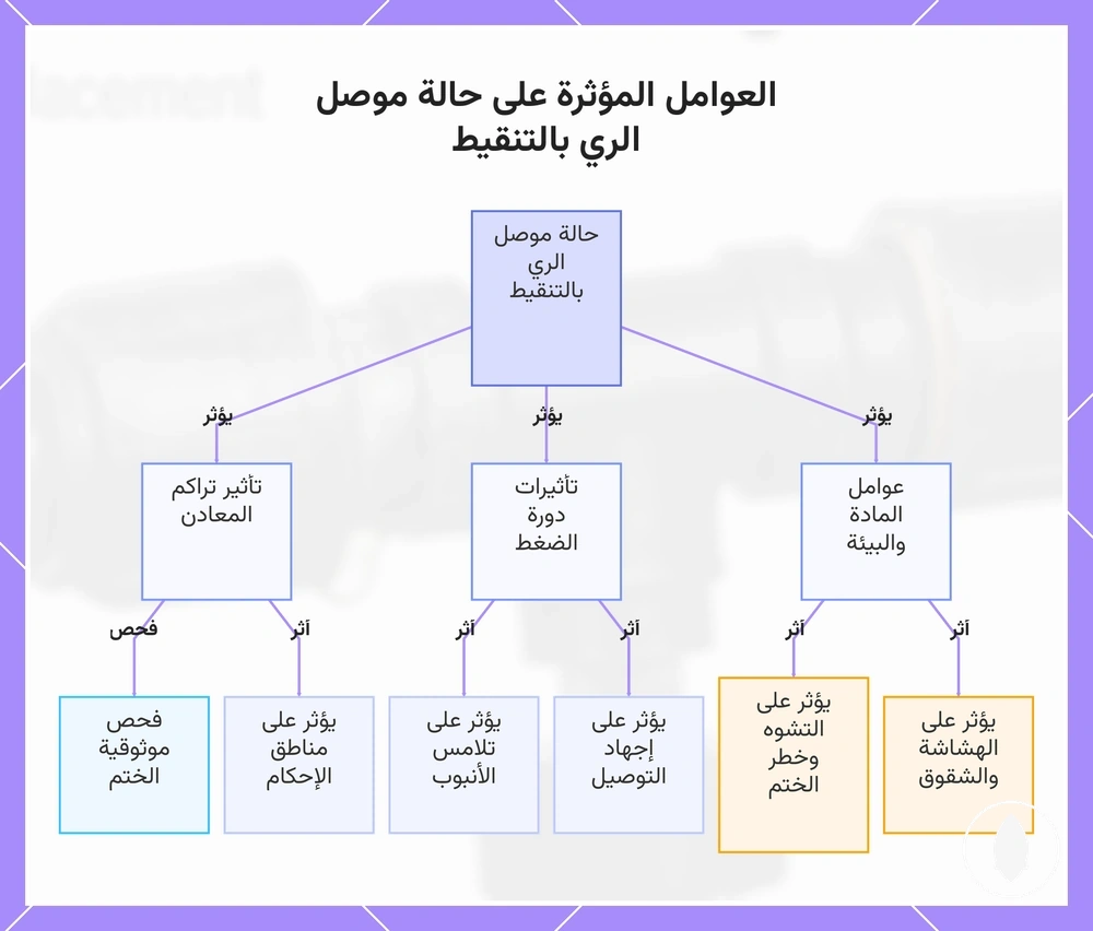 العوامل المؤثرة على حالة موصل الري بالتنقيط