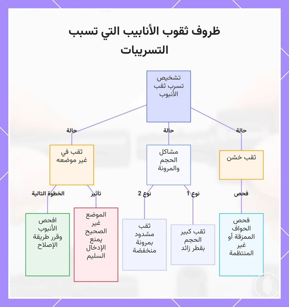 ظروف ثقوب الأنابيب التي تسبب التسريبات