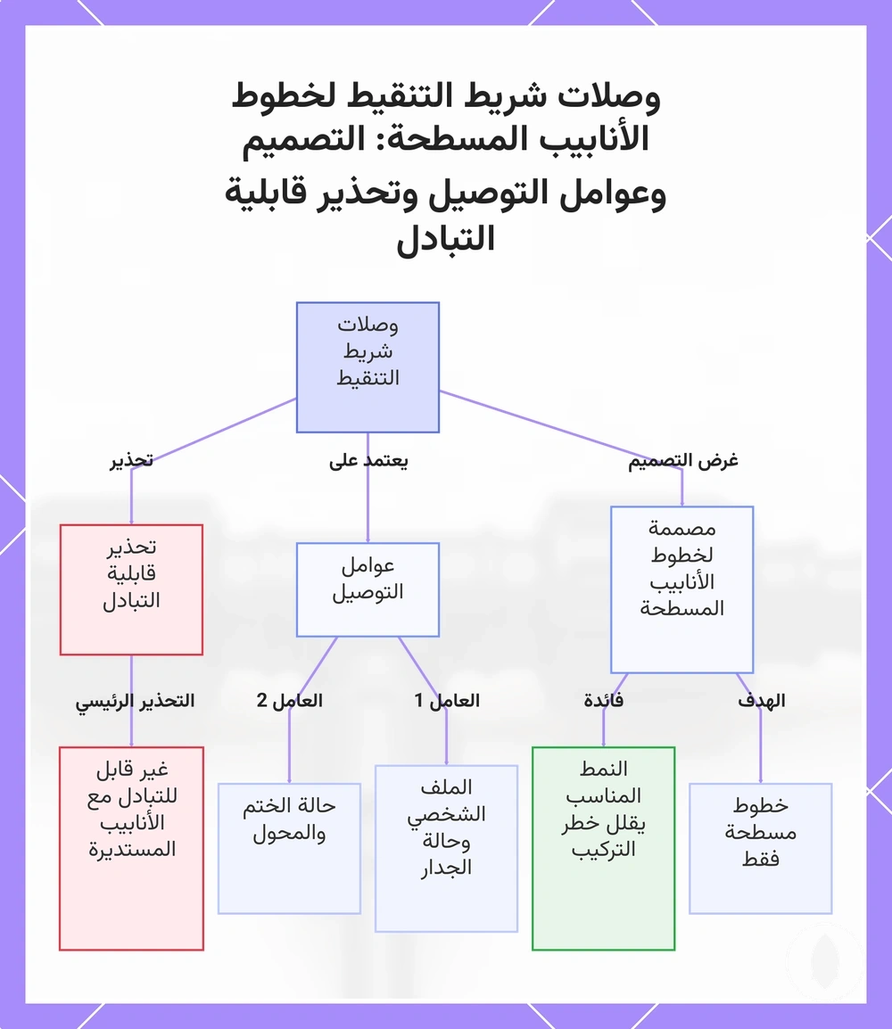 وصلات شريط التنقيط لخطوط الأنابيب المسطحة: التصميم وعوامل التوصيل وتحذير قابلية التبادل
