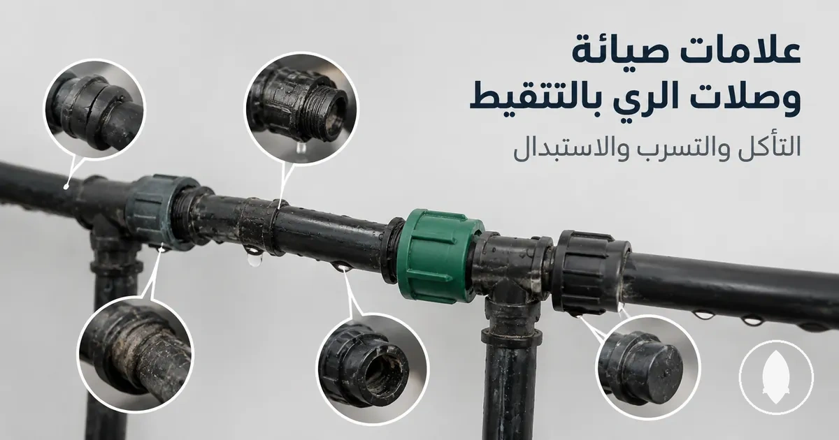 فحص وصلات الري بالتنقيط للكشف عن التآكل والتسرب والحاجة إلى الاستبدال