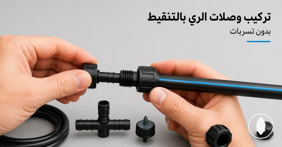 تركيب وصلات الري بالتنقيط داخل أنبوب لمنع التسربات