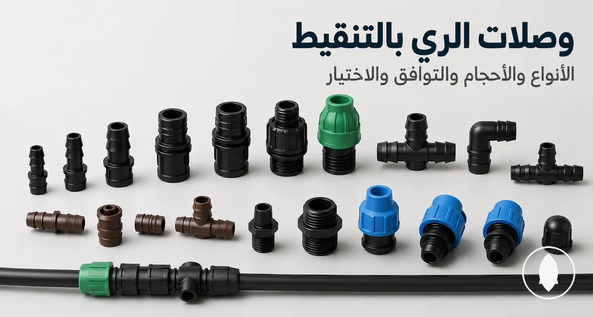 مجموعة وصلات الري بالتنقيط تعرض أنواع الموصلات الشائعة واتصالات الأنابيب