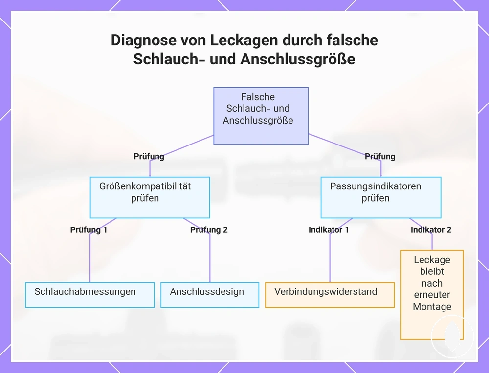 Diagnose von Leckagen durch falsche Schlauch- und Anschlussgröße