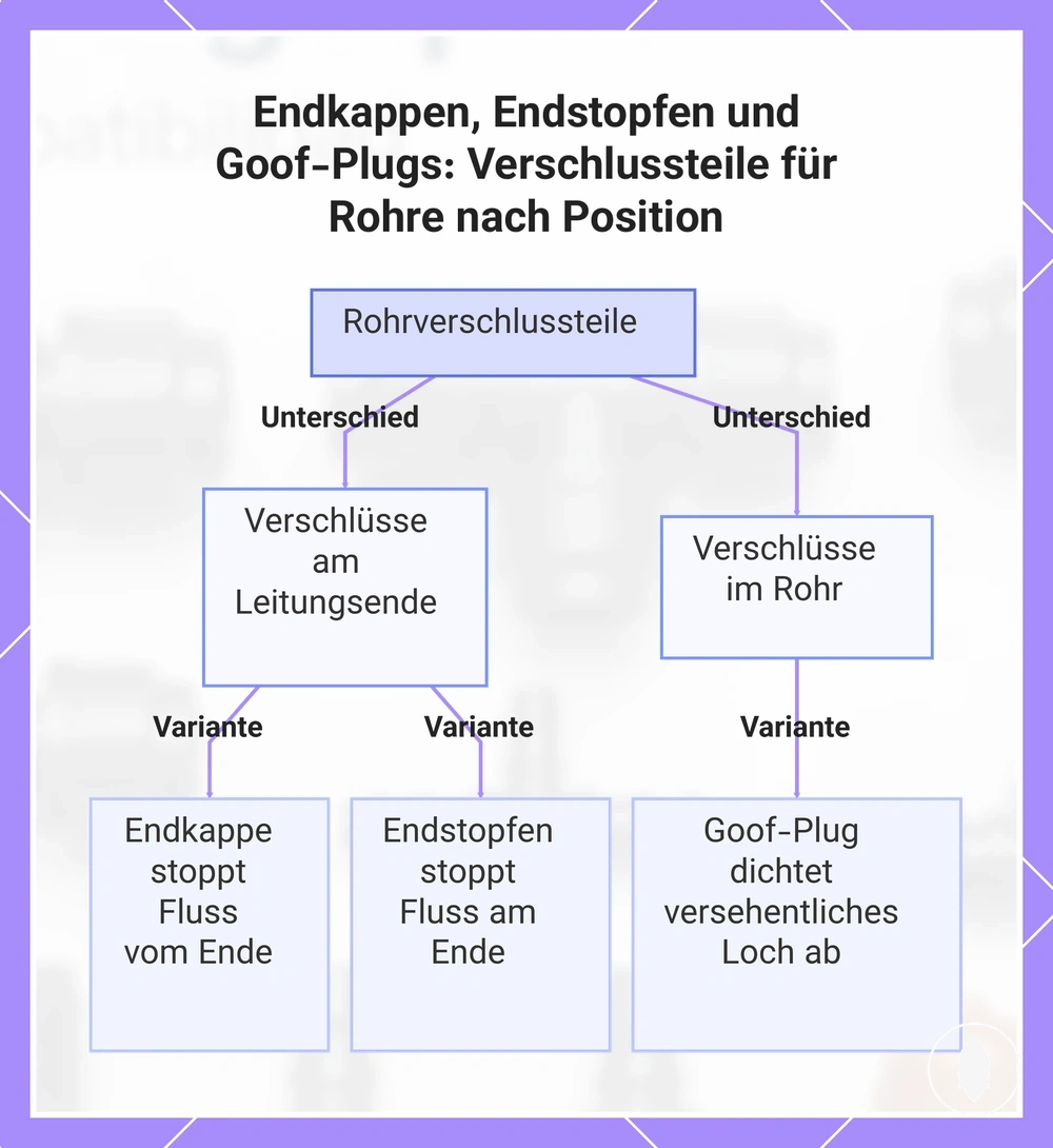 Endkappen, Endstopfen und Goof-Plugs: Verschlussteile für Rohre nach Position