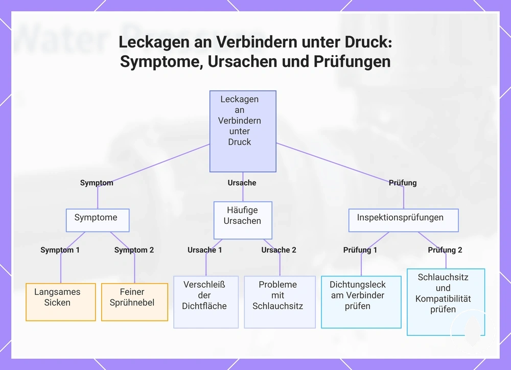 Leckagen an Verbindern unter Druck: Symptome, Ursachen und Prüfungen