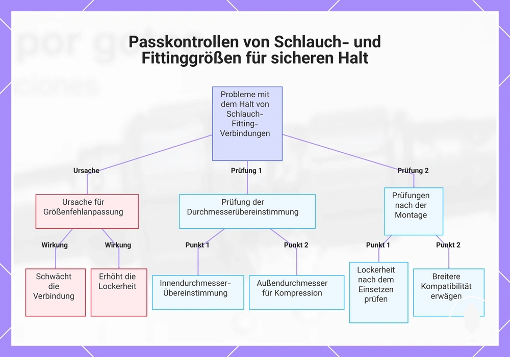 Passkontrollen von Schlauch- und Fittinggrößen für sicheren Halt