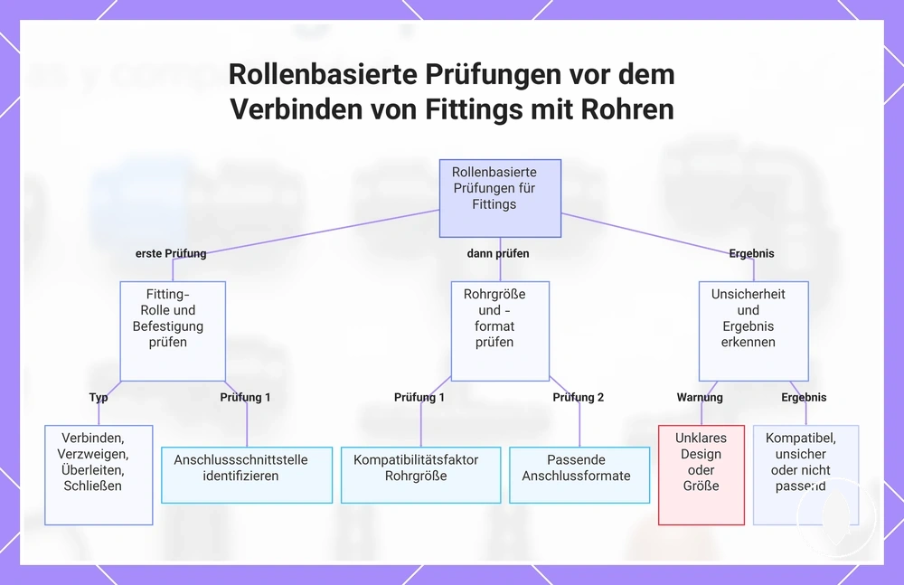 Rollenbasierte Prüfungen vor dem Verbinden von Fittings mit Rohren