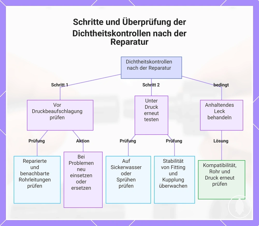Schritte und Überprüfung der Dichtheitskontrollen nach der Reparatur