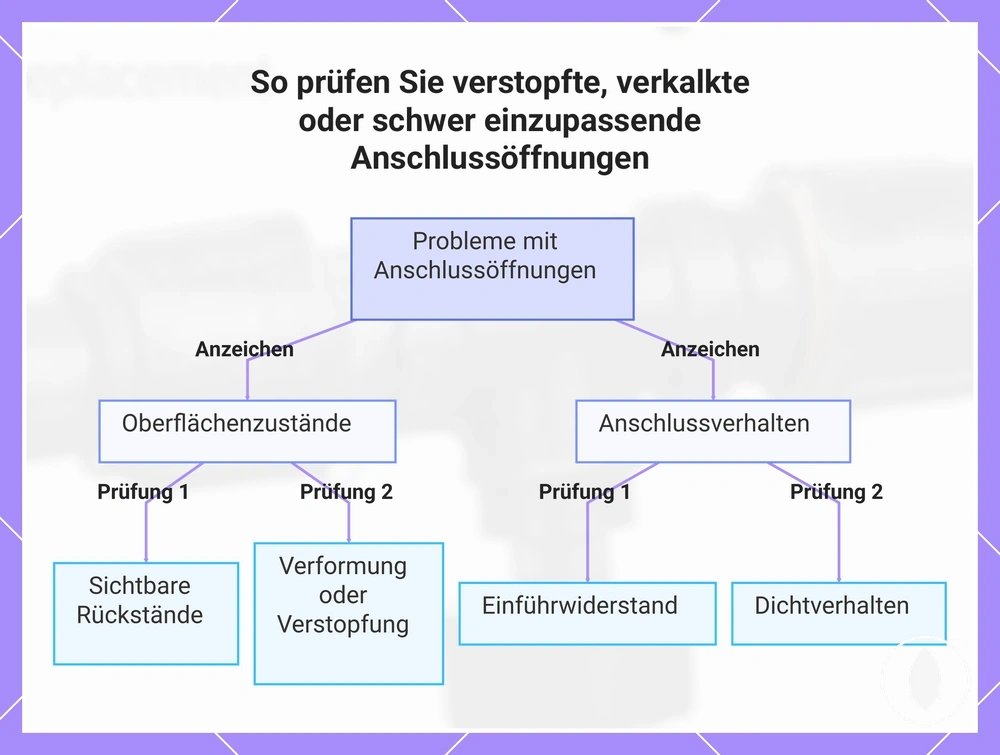 So prüfen Sie verstopfte, verkalkte oder schwer einzupassende Anschlussöffnungen